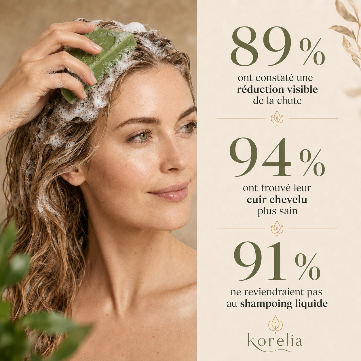 Korelia — Cuir Chevelu Revitalisé, Racines Renforcées & Cheveux Propres, Légers et Visiblement Plus Forts