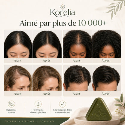 Korelia — Cuir Chevelu Revitalisé, Racines Renforcées & Cheveux Propres, Légers et Visiblement Plus Forts